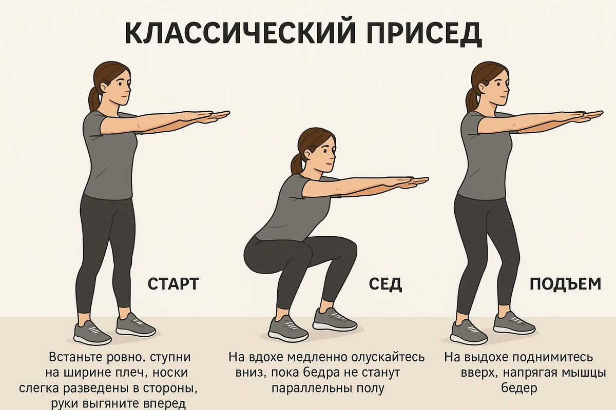 Важно: Лучше сделать правильно, но немного, чем неправильно, но больше.Правильнная техника обеспечит нагрузку на мышцы, и так вы меньше рискуете повредить свое тело. Источник: яндекс.картинки
