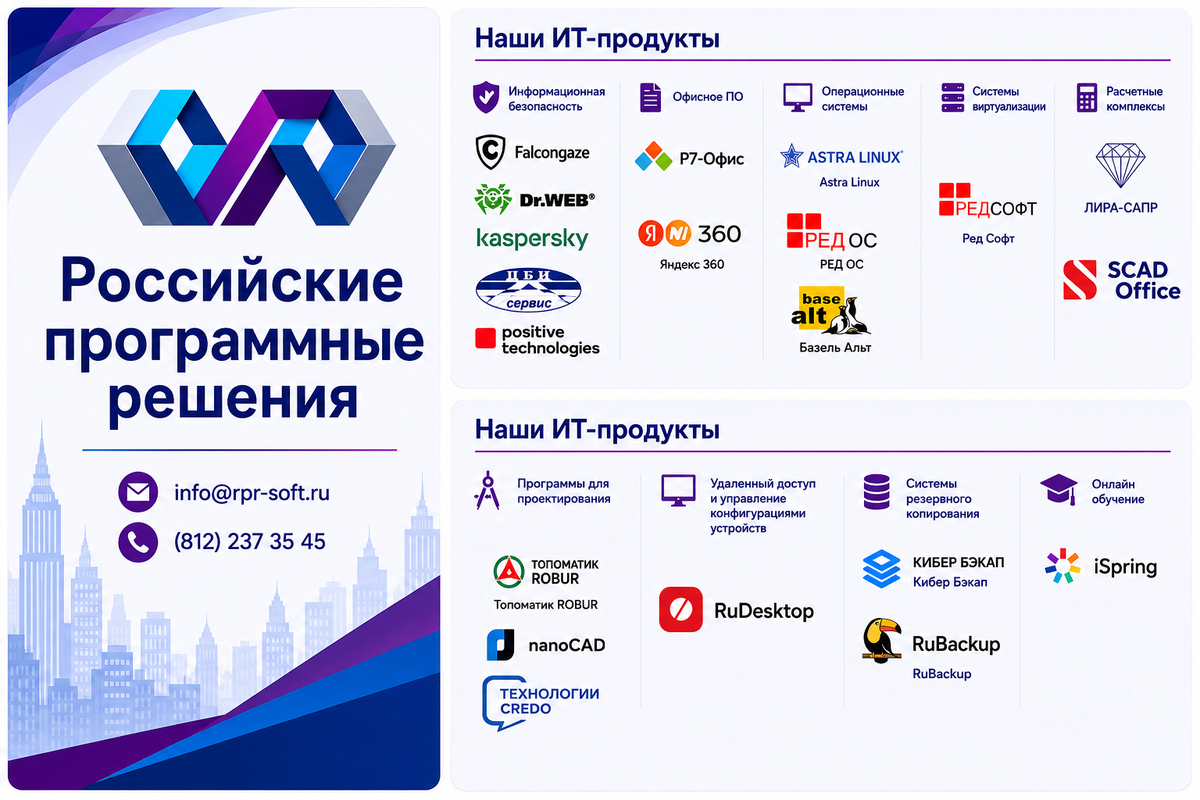 Решения, представленные в каталоге компании ООО «РПР». 