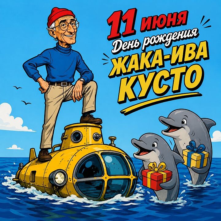 11 июня - День Жака-Ива Кусто. podarokplus.ru