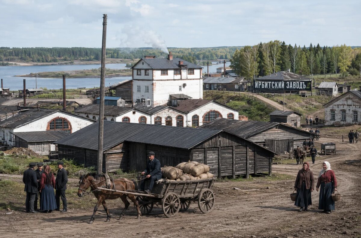 Вид на Ирбитский металлопрокатный завод.