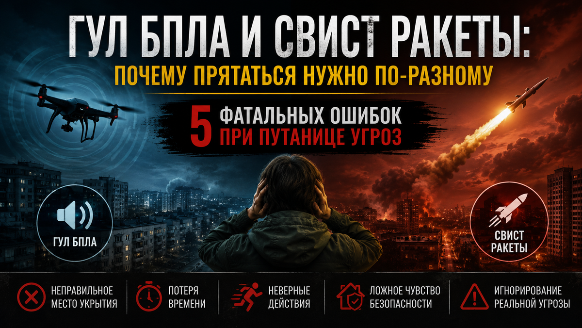 гул БПЛА и ракетная опасность