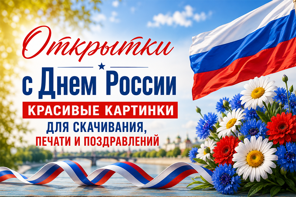    Открытки с Днем России: красивые картинки для скачивания, печати и поздравлений. / Создано с использованием нейросетевых технологий