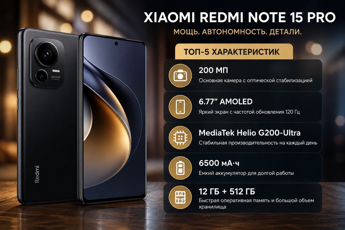 Смартфон Xiaomi Redmi Note 15 Pro 