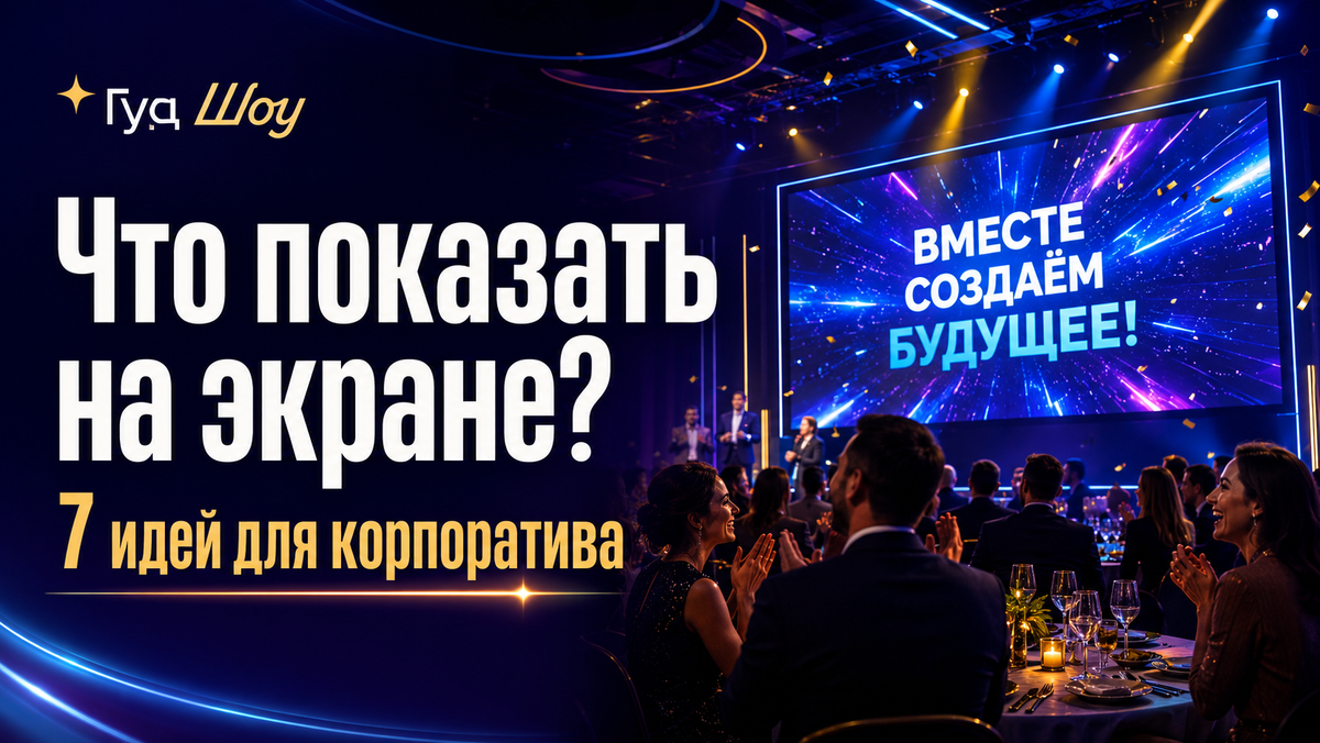 Экран на корпоративе может быть не просто фоном. Он может стать главным моментом вечера, если на нём появляются свои люди.