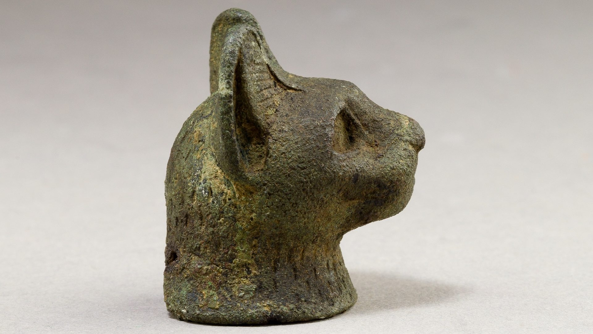 Фигурка головы кошки, Египет, 664–30 годы до н. э.
