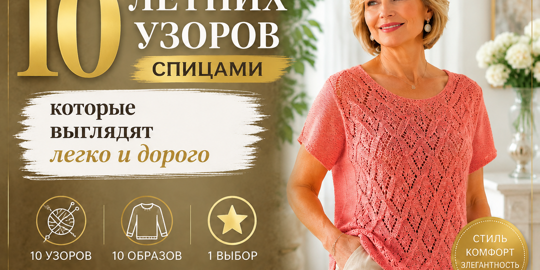 10 летних узоров спицами, которые делают вещь визуально дороже