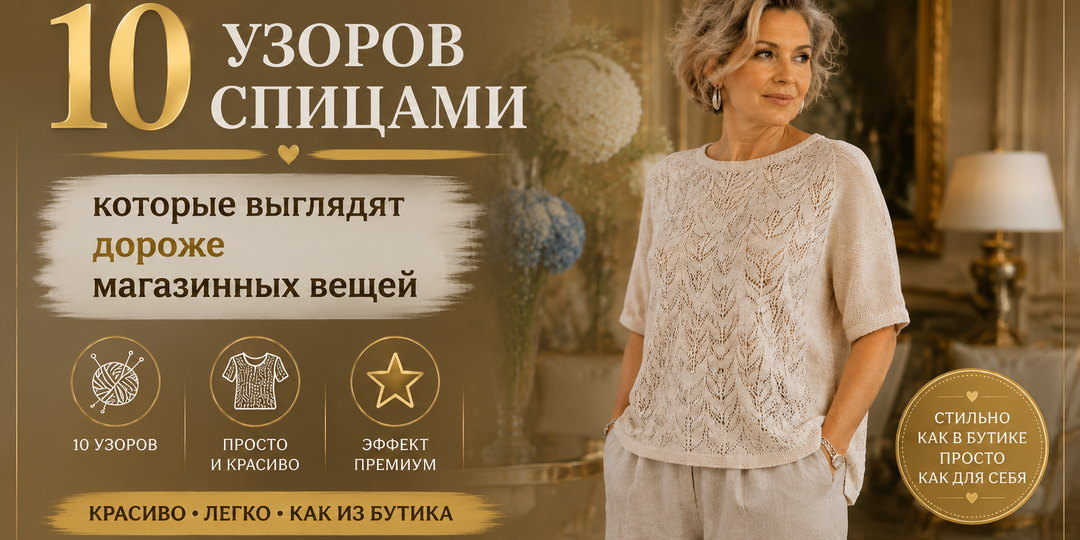 10 узоров спицами, которые выглядят дороже магазинных вещей