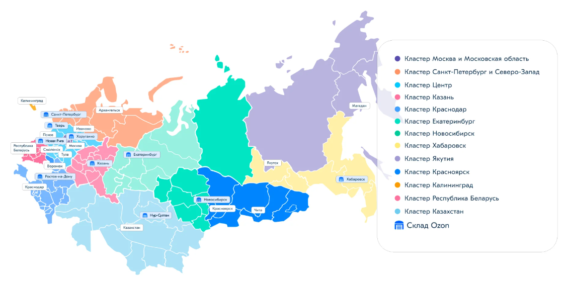 Ключевые склады по регионам (2026)