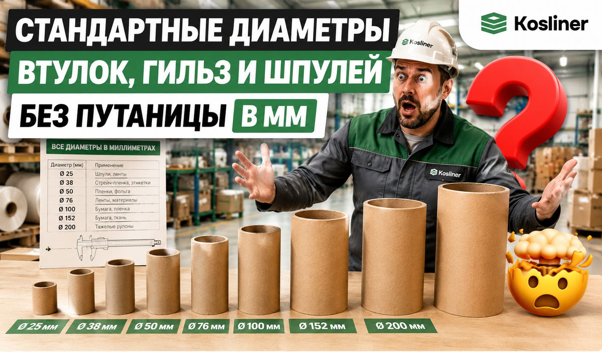Размеры картонных втулок – стандартные диаметры