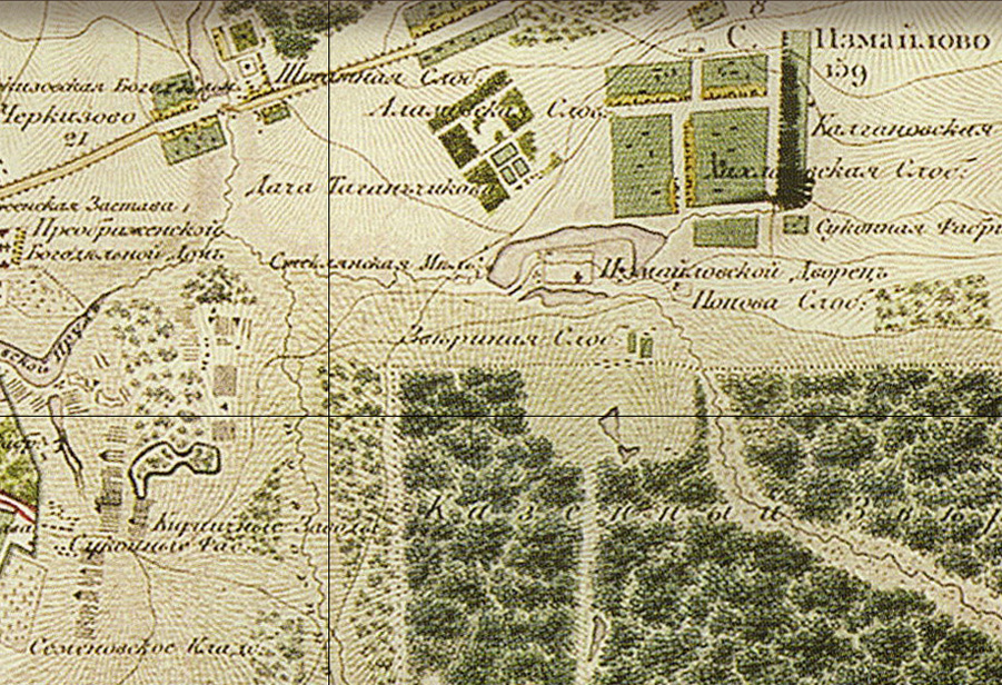 Измайлово и Звериная слобода на карте 1823 года