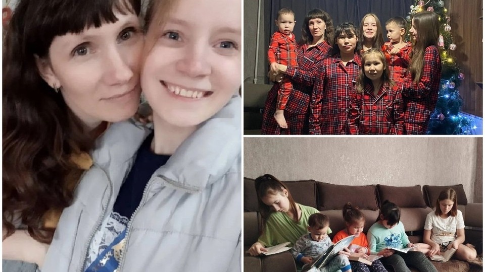 «Абсолютно счастлива!»: сибирячка, у которой двое внуков, родила девятого ребенка