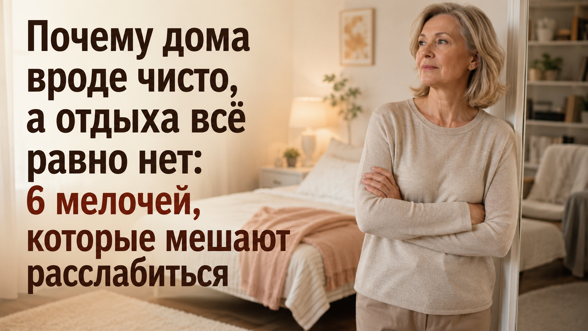 Почему дома вроде чисто, а отдыха всё равно нет: 6 мелочей, которые мешают расслабиться