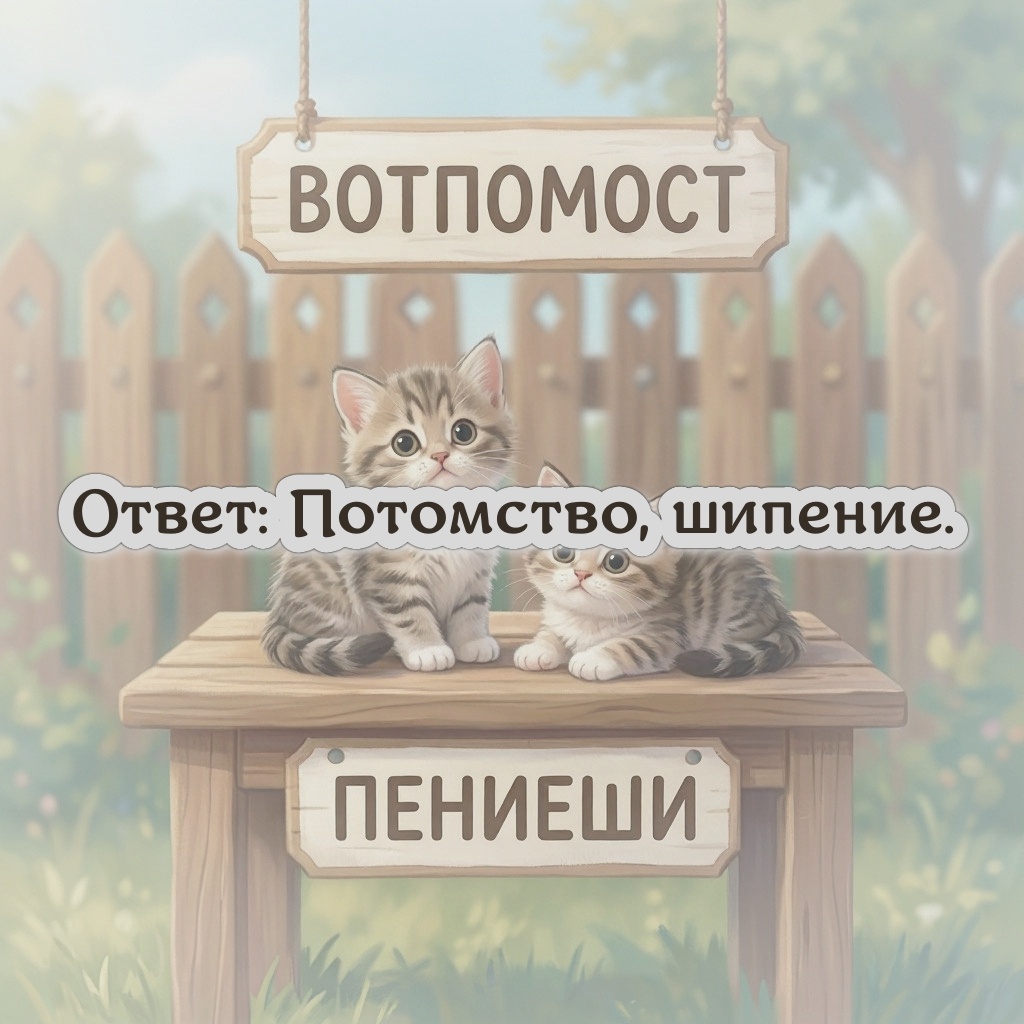 Потомство, шипение.