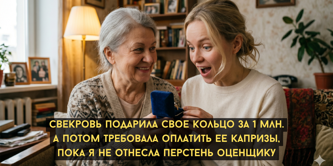“Я тебе подарила кольцо за миллион!” После щедрого подарка свекровь требовала оплатить ее капризы, пока я не отнесла перстень оценщику