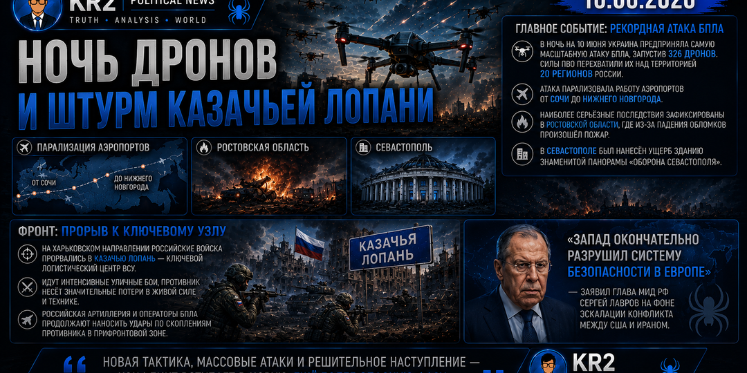 10.06.2026. — «Ночь дронов и штурм Казачьей Лопани»