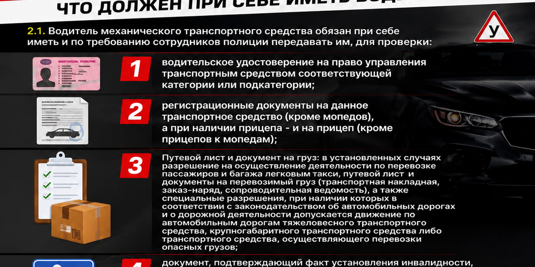 Что должен при себе иметь водитель?