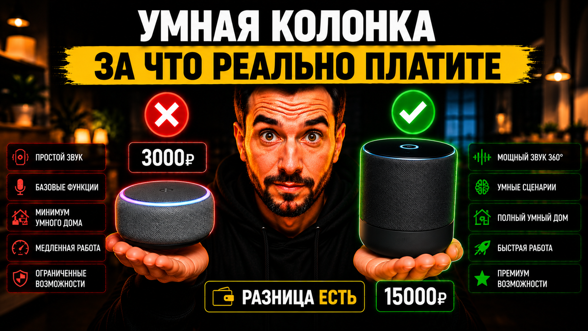 Умная колонка — какую выбрать: 3000 или 15000 рублей? Полный разбор характеристик, звука и возможностей для дома.