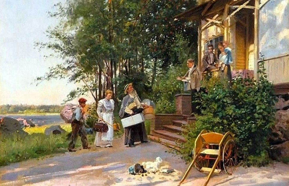 В. Маковский «Приезд на дачу», 1899