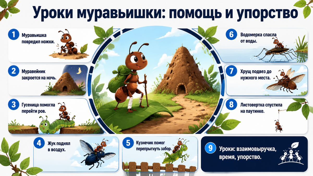 Уроки муравьишки: помощь и упорство  📷
