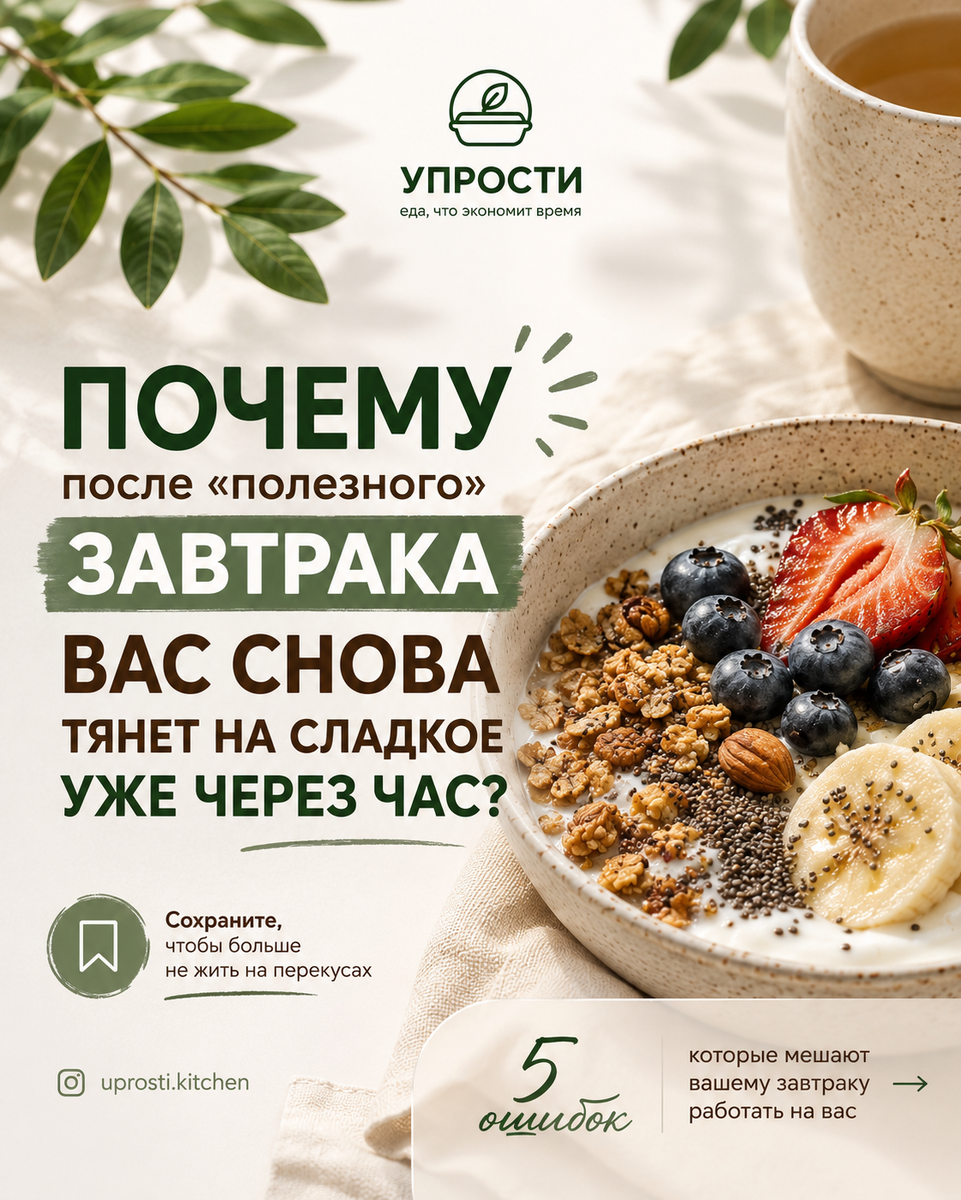   5 ошибок в завтраке, из-за которых тянет на кофе и перекусы