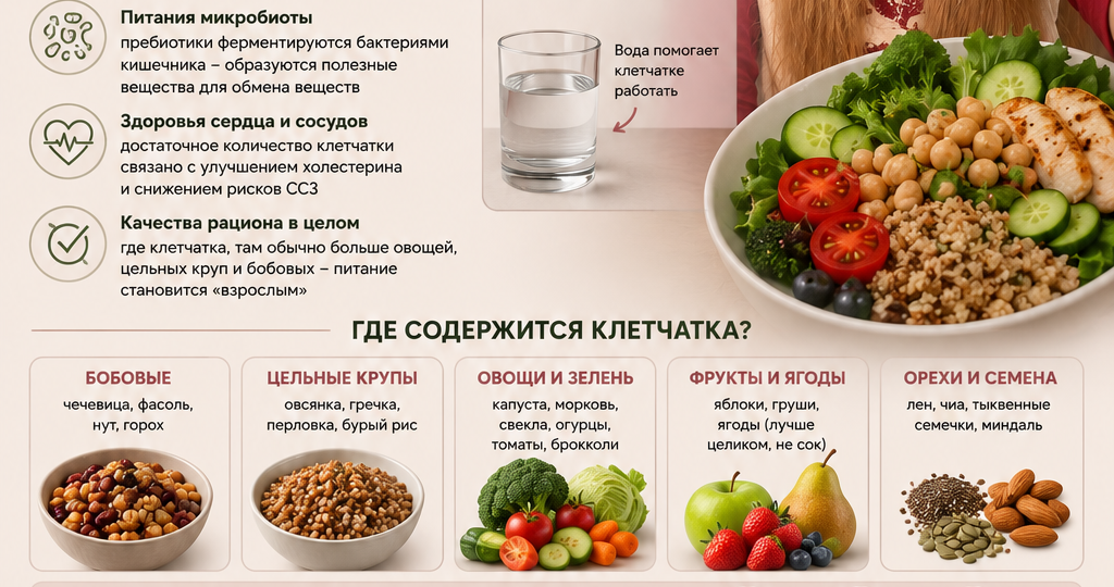 Клетчатка: зачем она нужна и как реально добрать норму?