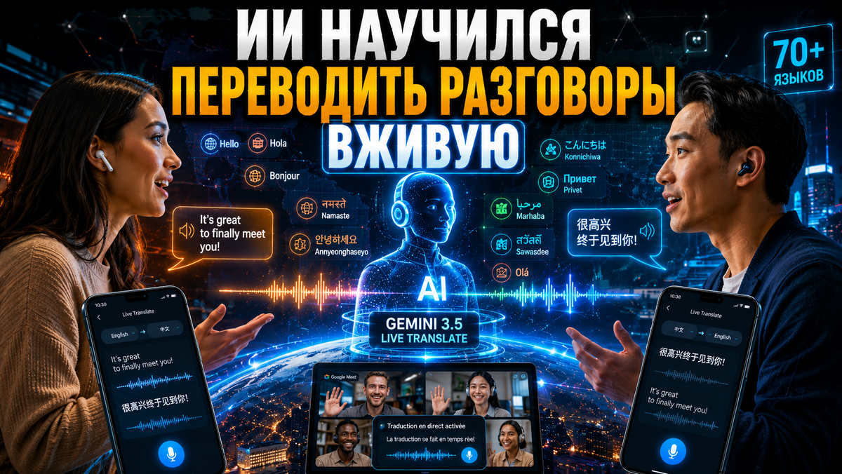 Gemini 3.5 Live Translate: Google представила ИИ-переводчик, который говорит почти как человек