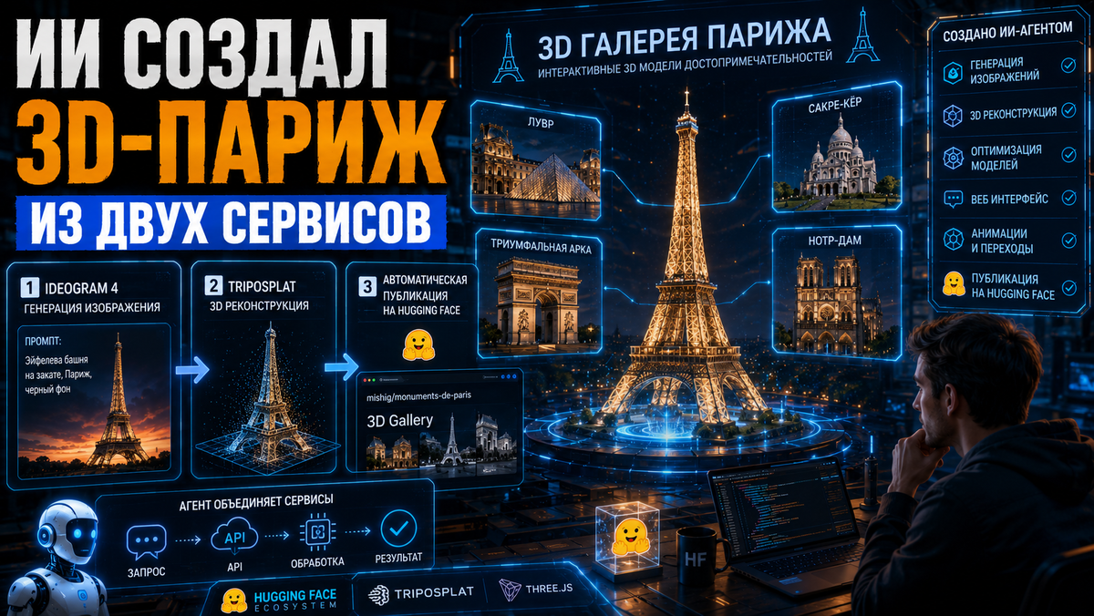 Как ИИ за пару запросов создал целую 3D-галерею Парижа
