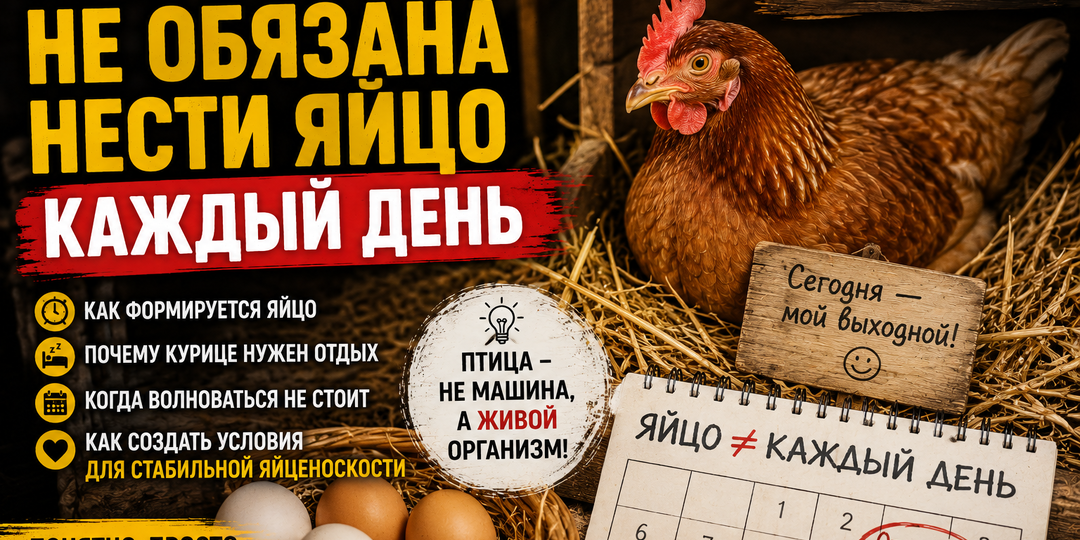 🥚 Почему курица не обязана нести яйцо каждый день: миф, который заставляет нервничать тысячи птицеводов
