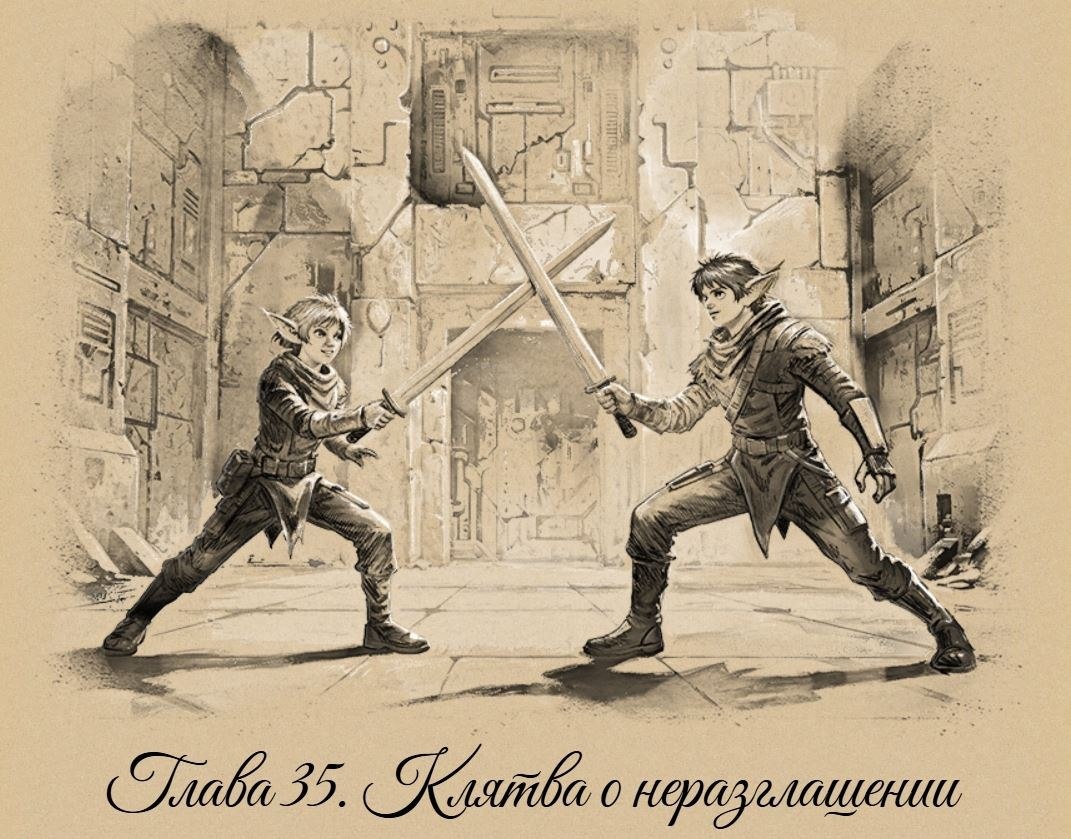 Космическое фэнтези, веб-новелла Путь Укусая - иллюстрация к главе 35 - Клятва о неразглашении