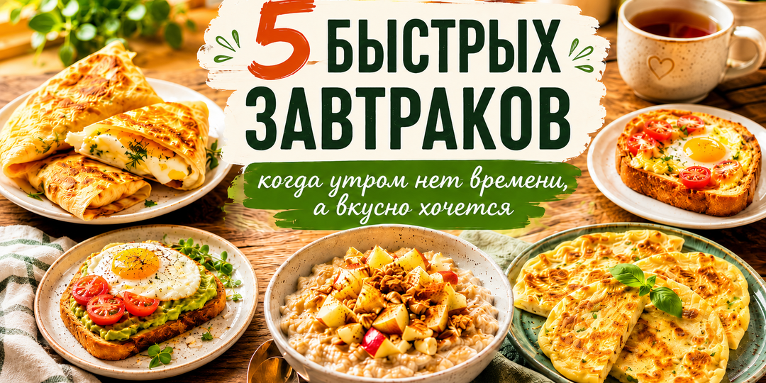 5 быстрых завтраков, когда утром нет времени, а вкусно хочется