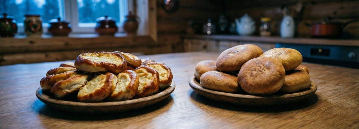 вариант готовых блюд: сибирские шаньги и пышки