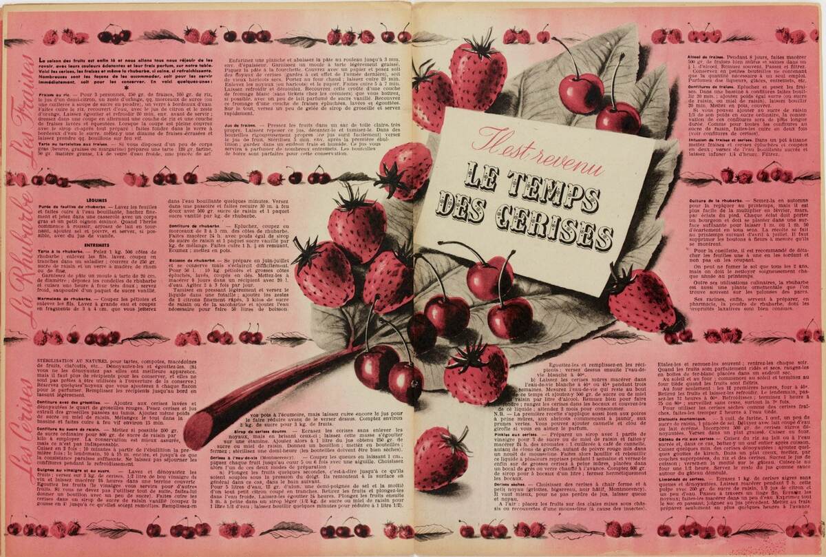 Еда детства, еда дома, вызывающая ностальгию и чувство уюта. "Le Temps des Cerises" — журнал Marie-Claire, 31 мая 1941 г.
