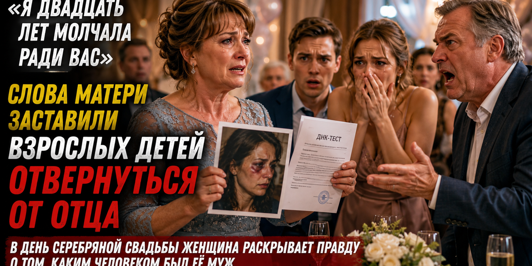 «Я молчала ради вас»: признание матери на серебряной свадьбе заставило взрослых детей отвернуться от отца-подлеца