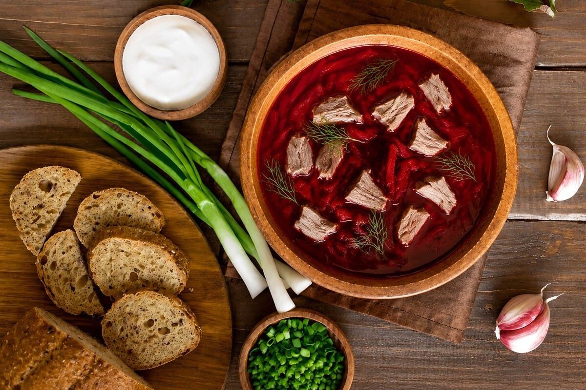 Свои свекольные супы есть в литовской, белорусской и польской кухнях. Источник: нейросеть📷
