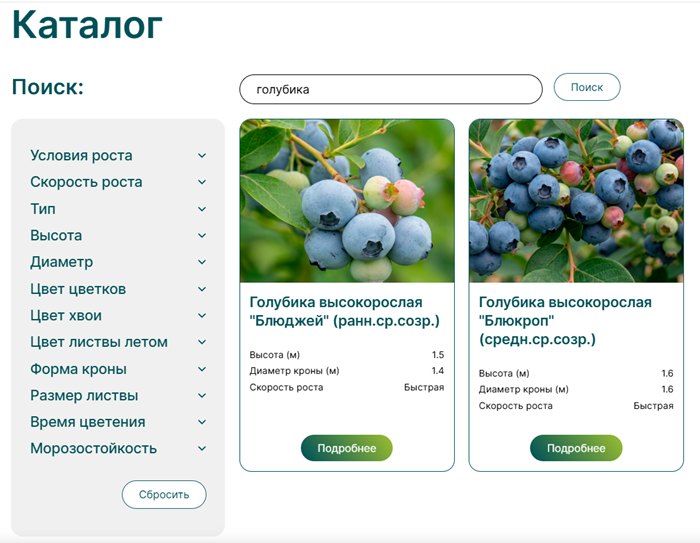 Каталог LandComp - голубика