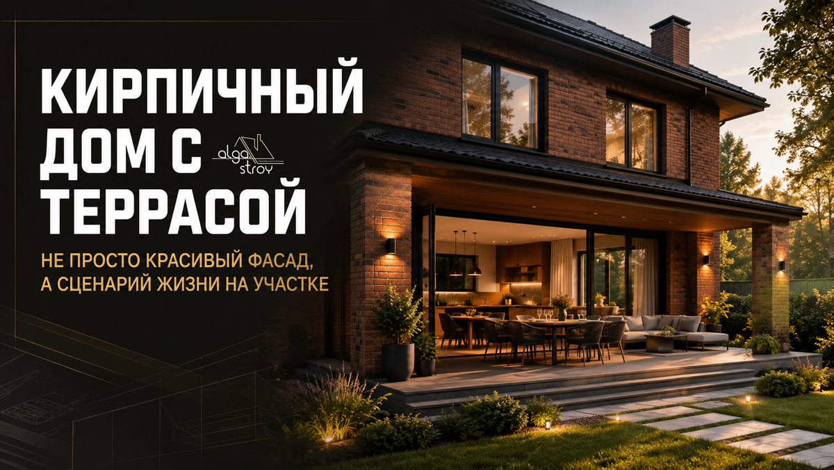 Кирпичный дом с террасой: красивая деталь или реальная польза