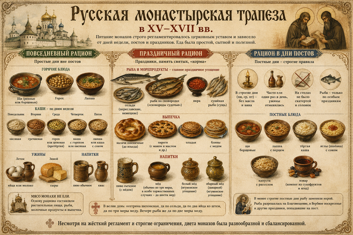 Русская монастырская трапеза в XV-XVII вв.