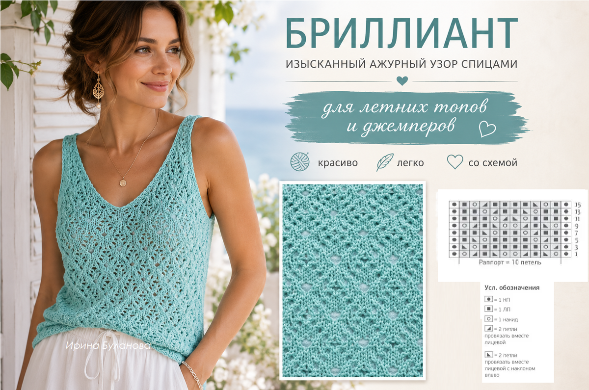 узор спицами