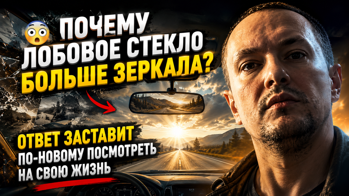 😳 Почему лобовое стекло больше зеркала заднего вида? Ответ заставит по-новому посмотреть на свою жизнь