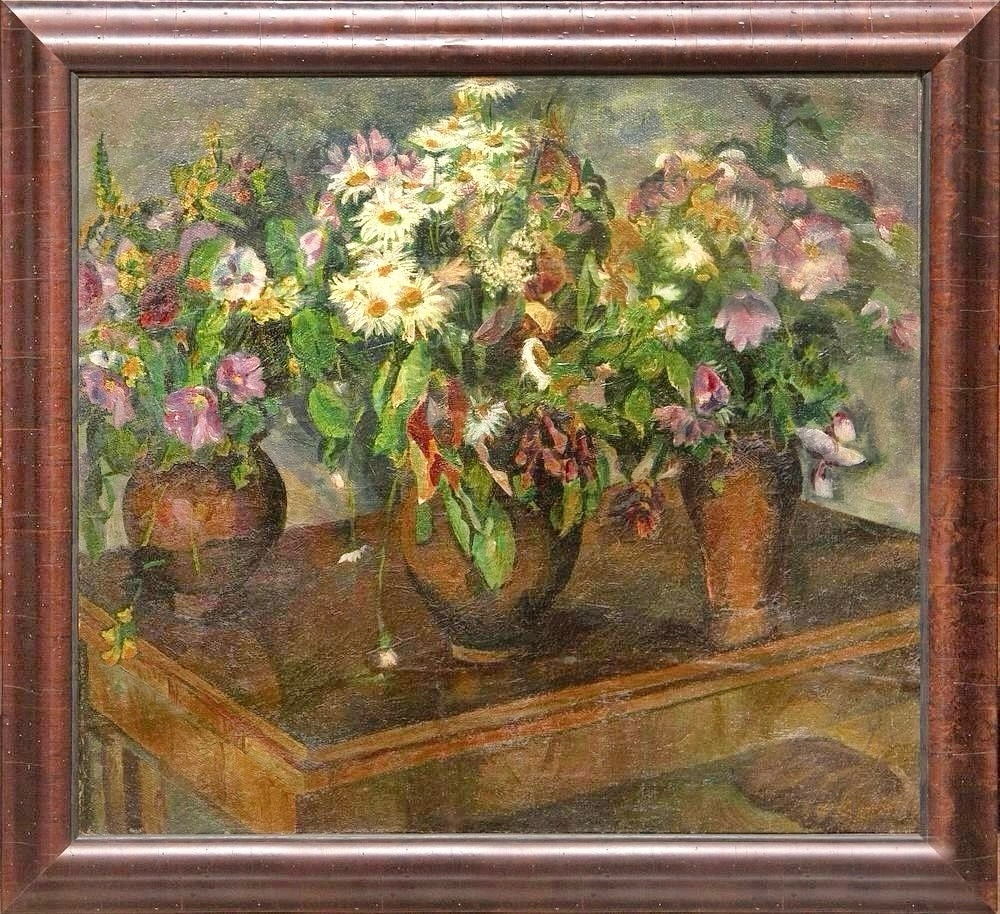 Цветы,  конца 1920-х – 1930-х гг., холст, масло, 74 х 81,7 см. Источник: https://hammerprice.artsreda.ru