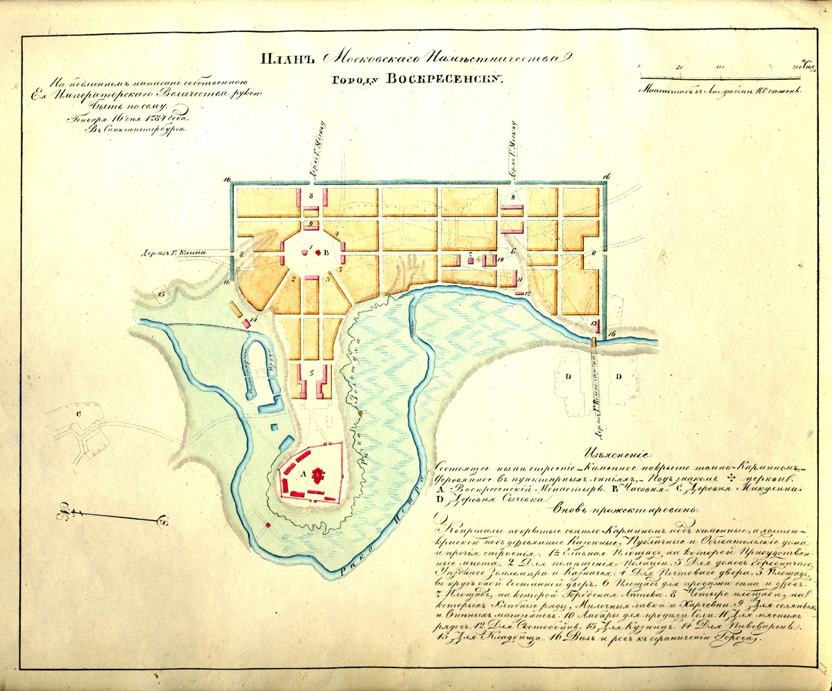 План города Воскресенска. 1784 г.
