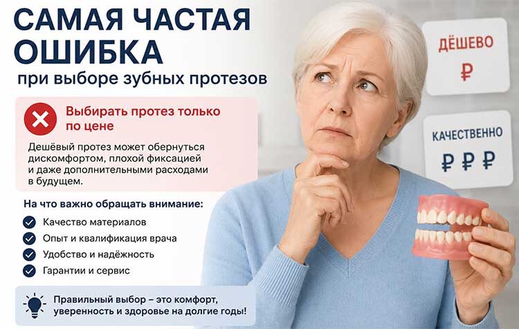 Самая частая ошибка при выборе зубных протезов
