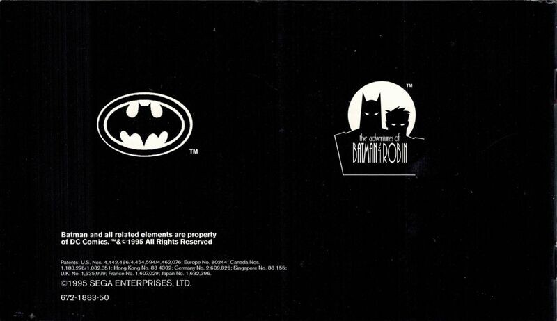 Алексей Буткеев — задняя сторона инструкции The Adventures of Batman & Robin