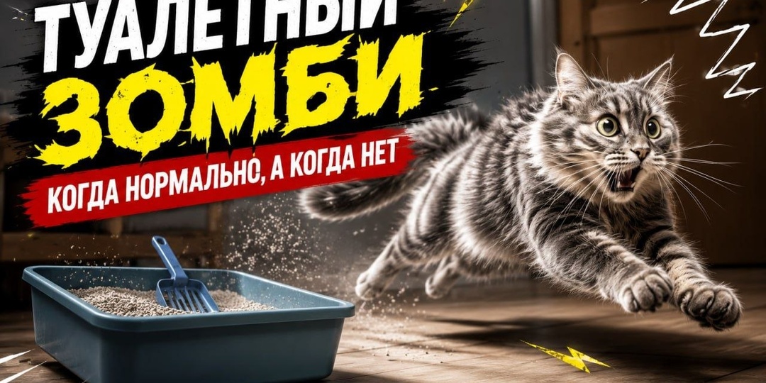 "Туалетный зомби" так называют кошачьи пробежки после туалета