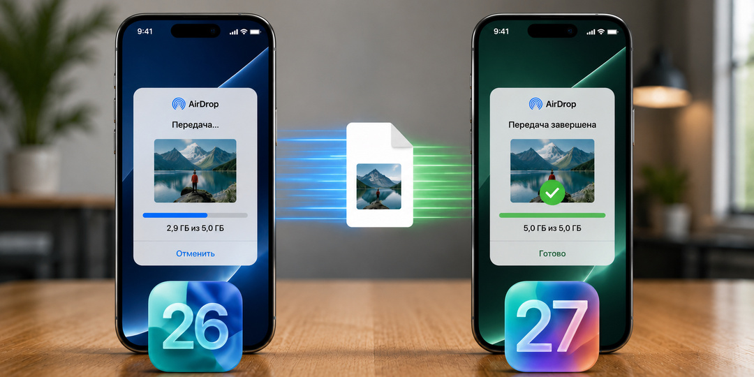 Тест AirDrop в iOS 27: как изменилась передача файлов между устройствами Apple