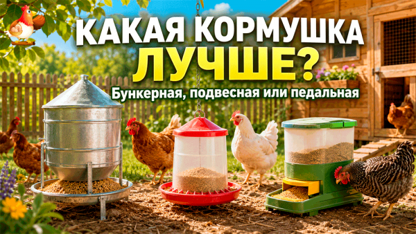 Какая кормушка для кур лучше – бункерная, подвесная или педальная – выбираем без нервов, рассыпанного зерна и воробьиного банкета 🐔🐦🐀