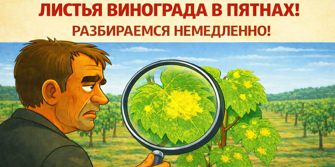 🍇 Виноград в пятнах! Что ЭТО творится с листьями? Срочно проверяю. Это милдью или даже хуже?