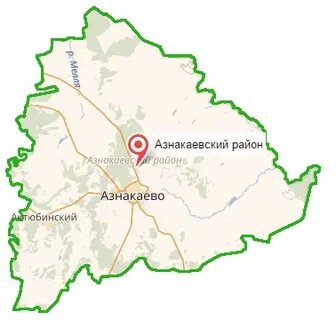 Карта Азнакаевского района.