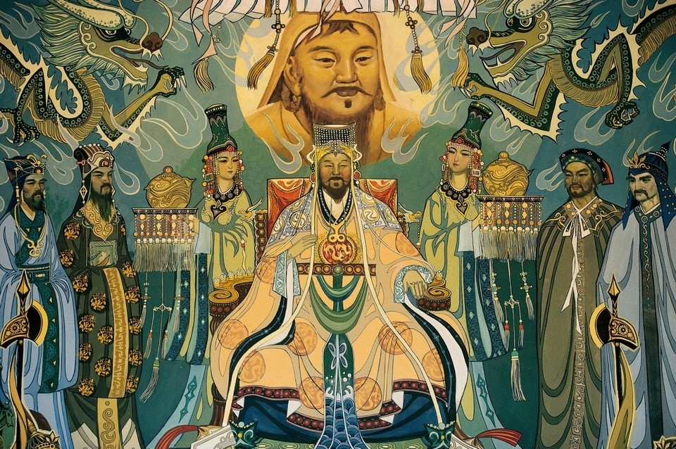    Фреска с изображением Чингисхана, Великого хана Монгольской империи, и его двора. Фото: Olaf Schubert/imageBROKER.com/Global Look Press