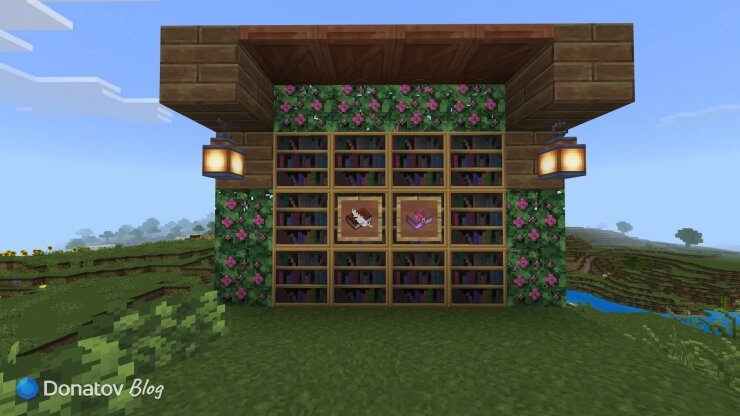    Книга с пером и зачарованная книга в Minecraft